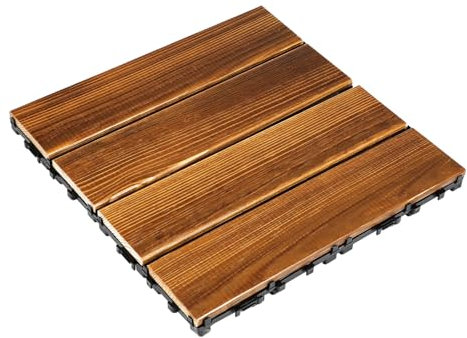 Angoily Pavimento Legno Interlock Per Esterni Piastrelle Per Patio e Balcone Facile Da Installare Design Elegante e Antiscivolo Per e Terrazzi