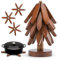 Dessous de Plat en Bois pour Plaque Chaude,4ST Arbre Dessous de Plat en Bois,Arbre Design Tapis de Casserole Chaud,Tapis Pliable résistant à la Chaleur pour Théière,Poêle,Bol