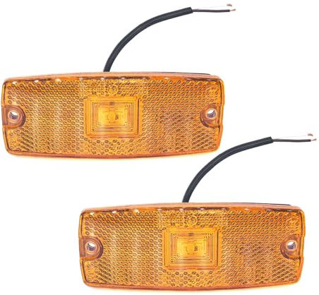 AOJO Wohnwagen Begrenzungsleuchte Orange Seitenmarkierungsleuchte Gelb LED 12V 24V für Anhänger, LKW - Inkl.Schrauben (Gelb-2Pack)