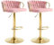 WOLTU Bar Stools Set of 2, Breakfast Bar Stools, Velvet Kitchen Island Counter Chairs Height Adjustable, 360° Swivel Barstools with Metal Base and Footrest, Pink, BH426rs-2-UK