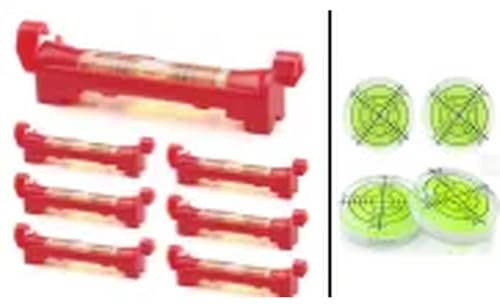 KAIYAYA Nivel de burbuja de cuerda,Juego de 11 cuerdas de nivel de burbuja,Mini nivel de burbuja de plástico,Compacto y portátil,Nivel de burbuja pequeño para trabajos de albañilería y tuberías