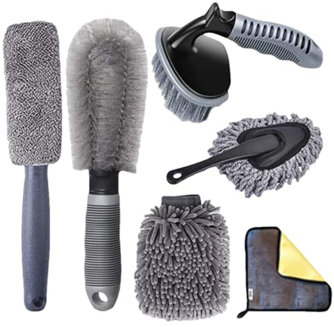 Kit d'esthétique automobile, kit de lavage de voiture - 6 outils de fournitures de détail automobile | Kit d'entretien automobile pour voitures, camions, , kit complet de détails automobiles pour inté