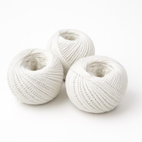 Cotton Twine String Ball White Kitchen Craft Garden Twine Meat Tying Diy Parcels Luggage Tags Cord Home Organising Decorating Culinary Cooking Baking Roasting Trussing (45Mx3)135M