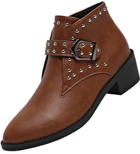 Botas de Campo,Botas Equitacion Mujer Comodos Elegantes Antideslizante Botines Western Botines Trekking Aire Libre Zapatos de Tacon Ancho Senderismo
