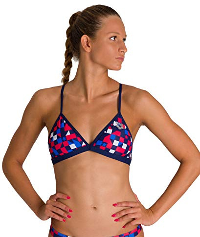 ARENA Traje de baño para Mujer Red USA Tie Back MaxLife Bikini Swimsuit