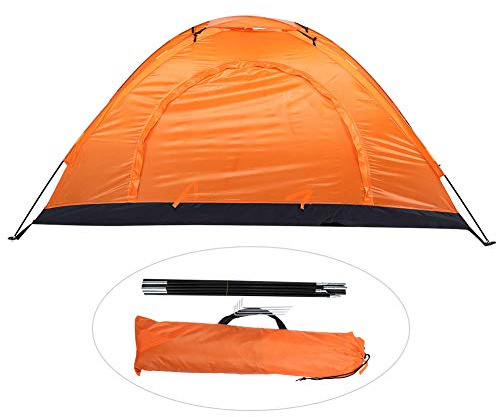 Tente de randonnée Tente de Camping 1 Personne Tente étanche pour Une Personne Tentes de randonnée Portables Tentes de Camping légères ou Plage Moto Alpinisme Voyage(Orange)