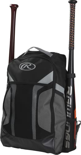 Rawlings | R200G Sac à dos d'équipement | Jeunes | Baseball et softball | Gris, gris, Sac à dos