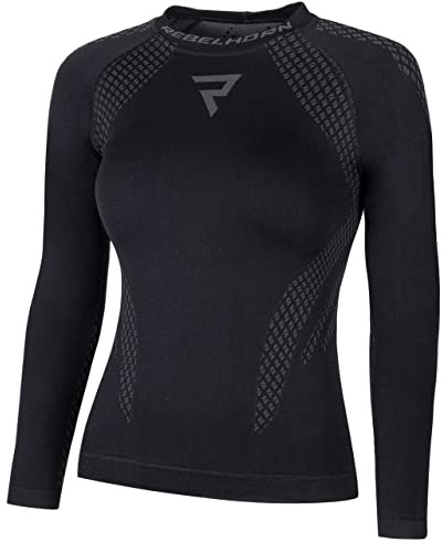 REBELHORN Active II Lady Camiseta Térmica Mujer | Manga Larga | Ropa Interior Termoactivo | Camisa Funcional | Absorción de Humedad | Transpirable | Zonas de Compresión | Ropa de Moto Térmica
