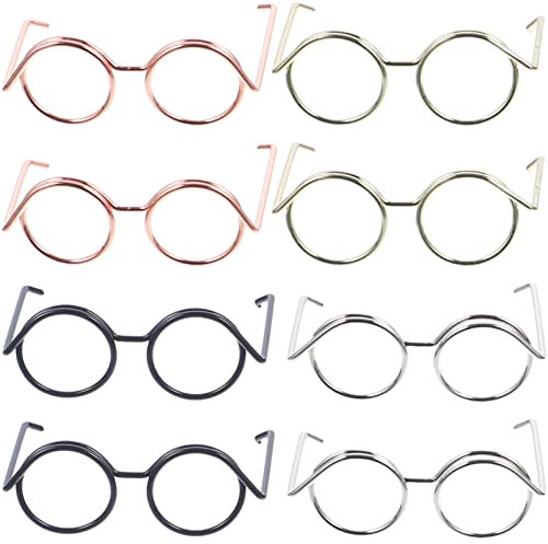 Toyvian Puppenzubehör 20 Stücke Brillen Mini Metall Rahmen Puppen Linsenlose Brillen Puppenbrillen Mini Sonnenbrille für Kostüm Zubehör Puppensonnenbrille