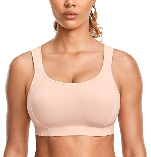 SYROKAN Femme Soutien Gorge de Sport Multi-Maintien Double Agrafage Guimauve Rose 85G