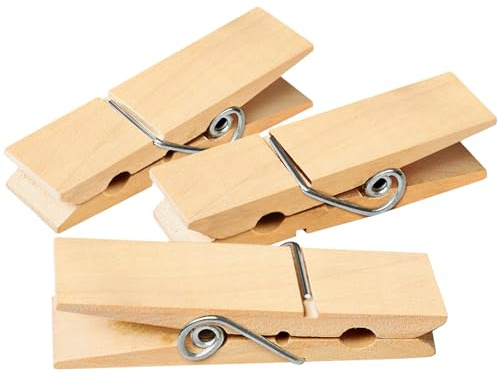Clothes Pins, Sturdy and Heavy Duty Natural Wood Clips Wooden Clothespins for Hanging Clothes Photo Pictures Crafts Small Classroom Decorative Peg, 30 PCS