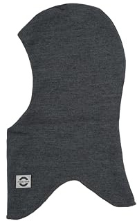 Mikk-line Wolle Sturmhaube Kinder Dark Grey Melange 10 Jahre | Oeko-TEX 100 Schalmütze mit Windstop Für Baby und Kinder | 84% Wolle 16 Polyester | Atmungsaktiv & isolierend