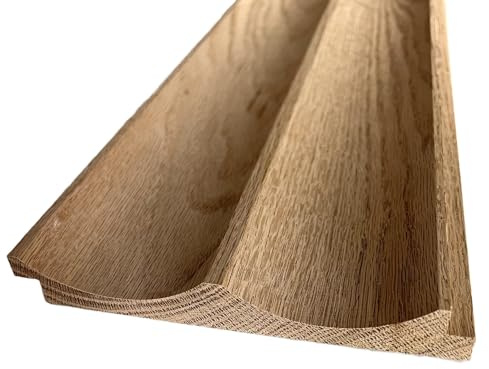 Timeline Wood Fluted Scallop Solid Oak Tambour, Real Wood Slat Wall Panels, 3/4 in. X 5-5/8 in. X 72 in. (4-Brds, 11 SF/Pkg)