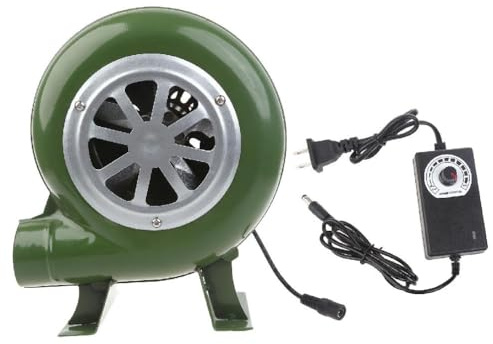 Kraftfull grillfläkt kolstartare grillfläkt rökfläkt järn elektrisk fläkt AC 100-240 V 2 900 varv/min justerbar järnkontakt adapter grill liten
