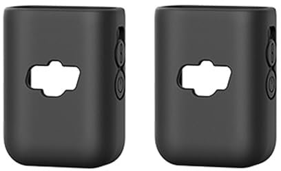 EUGOOCX (2 Pack) Silicone Protective Case for DJI Mic 2, Soft Protector Cover Shell for DJI MIC2 Wireless Microphone Accessories,Black