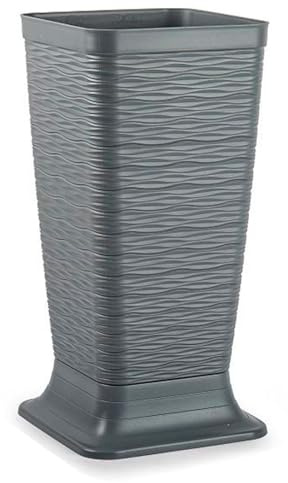 AC - Paragüero de plástico - Modelo Wind - Soporte para Paraguas Cuadrado para Entrada de oficinas, Negocios, hogar - Fabricado en España - 51,5 x 26 x 26 cm - Gris