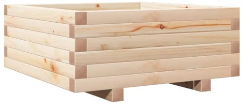 vidaXL Fioriera da Giardino 60x60x26,5 cm in Legno Massello di Pino, fioriera, fioriera da Patio, fioriera per Erbe, fioriera da Esterno, fioriera