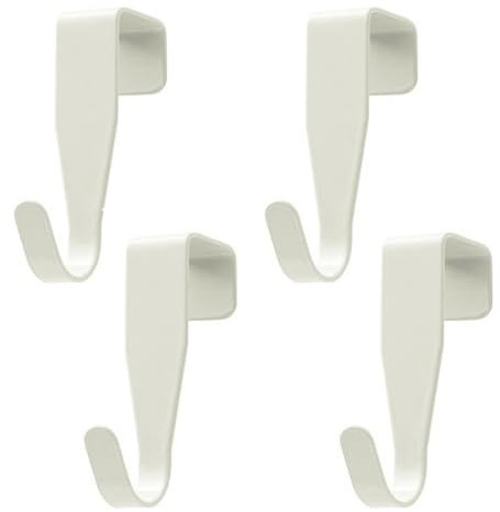 WeddHuis 4 Türhaken, Türhaken zum Einhängen, Kleiderhaken Tür, Haken zum Einhängen, Stabile Aufhängung, Kein Bohren Erforderlich, Geeignet für Standardtüren (Weiß)