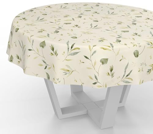 Wachstuchtischdecke Wachstischdecke Wachstuch Tischdecke abwaschbar Gartentischdecke Wasserabweisend Rund 140cm Schnittkante Canada Floral