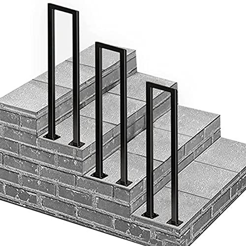 Escalera exterior para jardín, terraza, suelo, 35 cm, rampas de madera y hormigón con barandilla para escalones exteriores