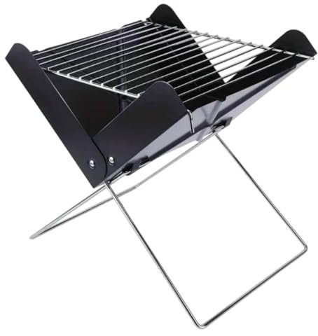 Campinggrill Holzkohle Edelstahl Tragbarer Klappgrill Notebook Design Barbecue Klappgrill für Camping, Outdoor, Reise, Festival, Picknick - GRILLOMATE