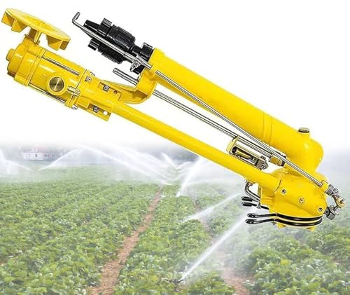 Arroseur à impulsion réglable, pulvérisation d'arrosage à grande surface à 360° avec buse de rechange, idéal pour l'irrigation de la ferme, de la pelouse, du jardin
