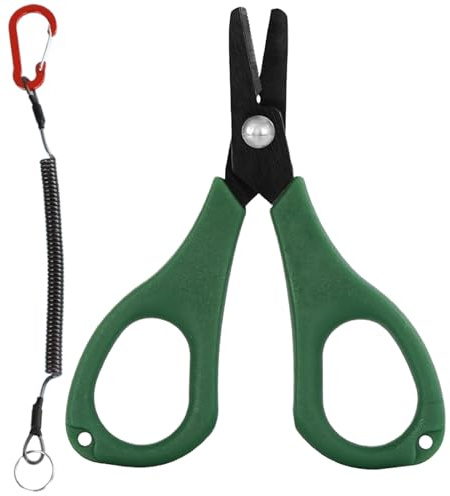 Tijeras de pesca de acero inoxidable,Tijeras de pesca, Accesorios de agua salada con mango antideslizante, Tijeras de alambre trenzado de 3.94 pulgadas, Pinzas para tijeras portátiles, Accesorios para