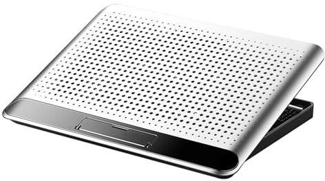 Kylplatta för bärbar datorfläkt – 35 × 26 cm laptop-kylare | Justerbar och tyst kylare med höjdjustering, laptop-stativ för skrivbord, och kontor