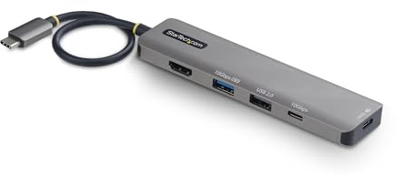 StarTech 5-in-1 USB C Hub, USB-C to HDMI Multiport Adapter with 140W Power Delivery Charging, 4K 60Hz HDMI, 10Gbps Hub, Mini Dock for MacBook, Dell, Thinkpad, HP