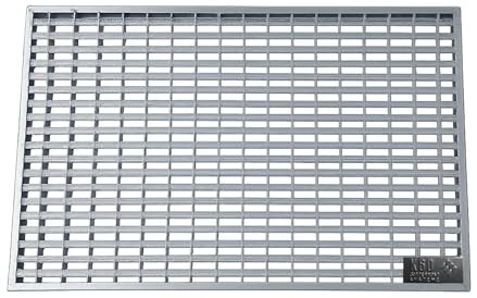 K60 Schuhabstreifer Gitterrost mit stabiler V-Stab Masche | 490 x 990 mm (Nennmaß 500 x 1000 mm) | Stahl feuerverzinkt | begehbar | für Außen | Fußabstreifer Fußabtreter Eingangsrost Maschenrost