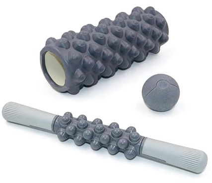 Fasciarulle-set 2 delar, högdensitetsbroderiboll, fascirullar för muskelregenerering | avslappningsbollset för pilates styrketräning hemma gym resor