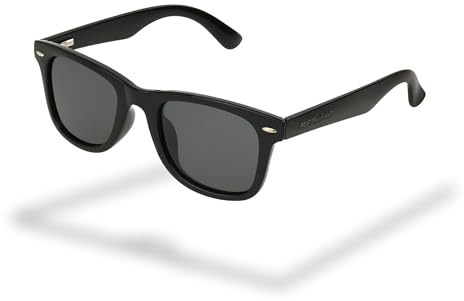 Foster Grant unisex solglasögon wayfarer-stil svart – klassiskt montyr med gröna glas, reptåliga & stöttåliga, UV400 dam & herr