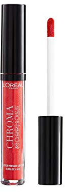 L'Oréal Paris Colección Christmas Chroma Morphose - Pintalabios con purpurina, color rojo