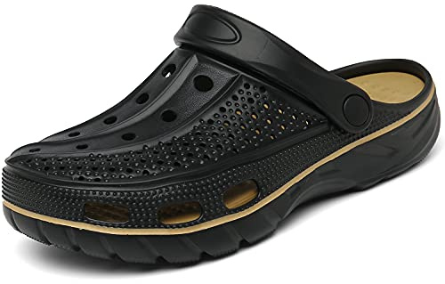 INMINPIN Clogs herr pantoletter sommartofflor dam halkfri andas strand sandaler trädgårdsskor, - svart - 36/37 EU