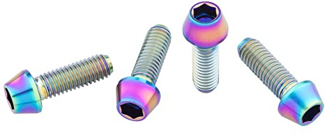 Wolf Tooth | Ti Rainbow Water Bottle Cage Bolts 4 Pack | Bike Accessories Custom Parts Precision Engineered