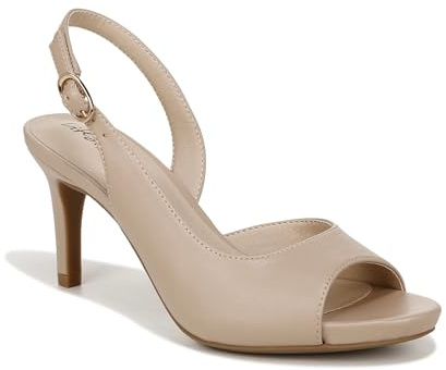 LifeStride Womens Teller 2 Dress Slingback Peep Toe Pumps Tender Taupe 7.5 W
