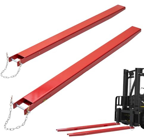 VEVOR Pallet Fork Extensions, 72 Length 4.5 Width, Heavy Duty Carbon Steel, 1 Pair, Red