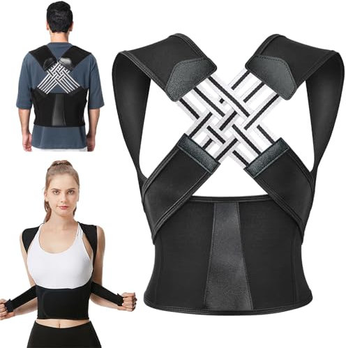 Yizemay Haltungskorrektur, Haltungstrainer für Frauen Männer, Verstellbare Rücken Geradehalter, Atmungsaktive Schultergurt Rückengurt Rückenstütze für Rücken Hals und Schulter(XXL)