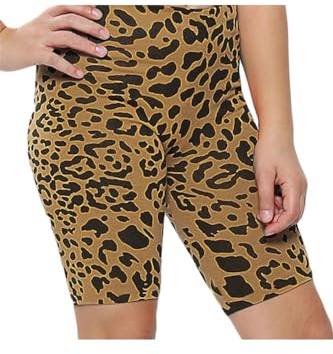 Gum & Berries Girls Cycle Shorts Fashion PE Casual Wear Gym Sports Plain Stretch Fitness Neon Brown Leopard 11-12 Years