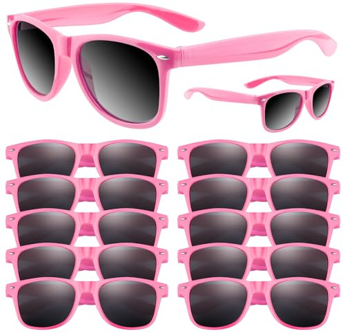 ASTARON Neon Novelty Sunglasses Bulk,12 Pack Novelty Sunglasses Party Favors for Summer Beach Wedding Party, Birthday Party Supplies Goody Bag Favors (Pink)