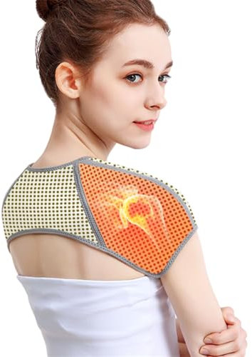 HPONEZJ Schulterwärmer Selbstheizend Schulterbandage Wärme Schulterpolster Damen Herren Schulterwickel Thermisch Rücken Schulter Kompression Elastisch Schulterschutz Bandage für Schmerzlinderung L