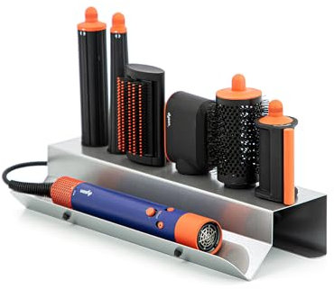 Tischständer/Aufbewahrungsständer aus Metall von Bentatec – kompatibel mit Dyson Airwrap & Dyson Föhn inklusive Halterung für Aufsätze (Schwarz matt)