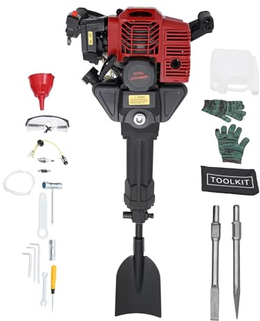 52cc Petrol Tree Digger, with Flat Pickaxe Wide Shovel Pointed Pickaxe