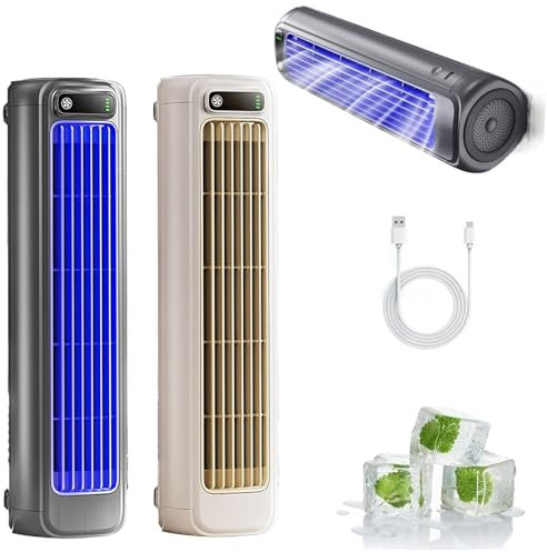 Nouveau Rafraichisseur D'Air Silencieux 2025- Rafraichisseur D'Air Portable Et Rechargeable, 3 Vitesses Et Silencieux, Batterie Longue DuréE, Petit, Refroidissement Efficace.