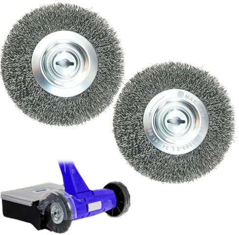 Ruayia 2-pack premium rostfritt stål borstar kompatibel, rostfria borstar för Einhell fogrengöring batteri, robust ersättningsborste stål, fogrengöringsmedel tillbehör för gångvägar och gatstenar