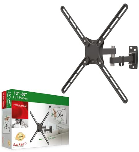 Barkan TV Wall Mount, 13-58 inch Full Motion Articulating - 4 Movement Screen Bracket, Holds up to 55lbs, Fits LED OLED LCD