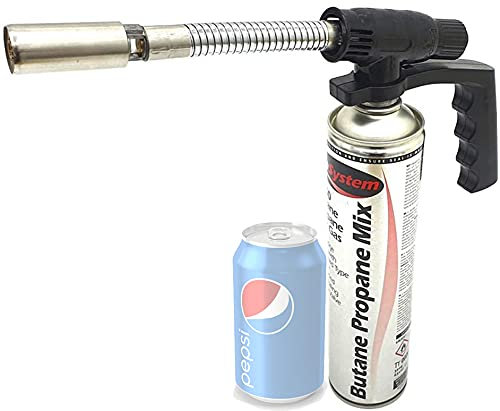 Zapp Blow Torch, EN417 Threaded Connector with Felixible Neck + Adjustable Flame for Soldering, DIY, Kitchen, Creme, Brulee, Pastries, Desserts, Baking, Cooking, Welding, Camping BBQ, Weed Burner