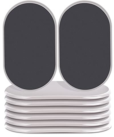 Reusable Large Furniture Movers Sliders for Carpet and Hardwood Floors-8 Pack 9-1/2 Oval Moving Pads Protector for Heavy Duty Sofa Bed Table Desk,Quickly and Easily Move Any Item, Beige