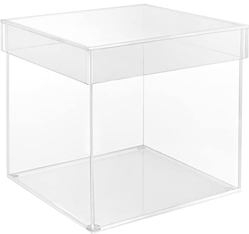 BELLE VOUS Cubo Portaoggetti Espositore in Acrilico su 5 Lati - 20 x 20 x 20,5 cm - Cubo Trasparente per la Casa, Museo o Matrimonio - Cubo Contenitore Oggetti, Vetrine, Gioielli e Regali