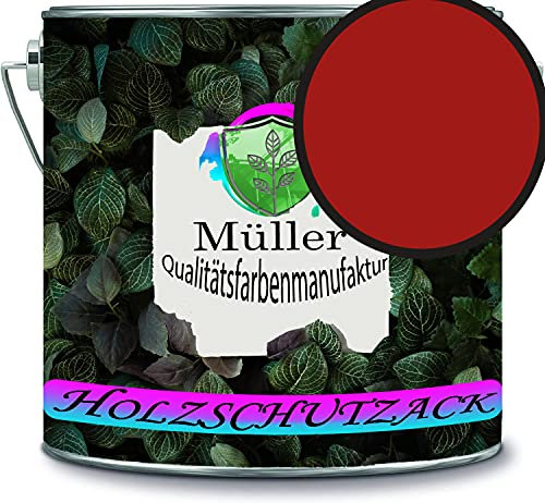 Müller - Vernice protettiva per legno, resistente alle intemperie, protezione a lungo termine dagli agenti atmosferici, colore rosso segnaletico, RAL 3001